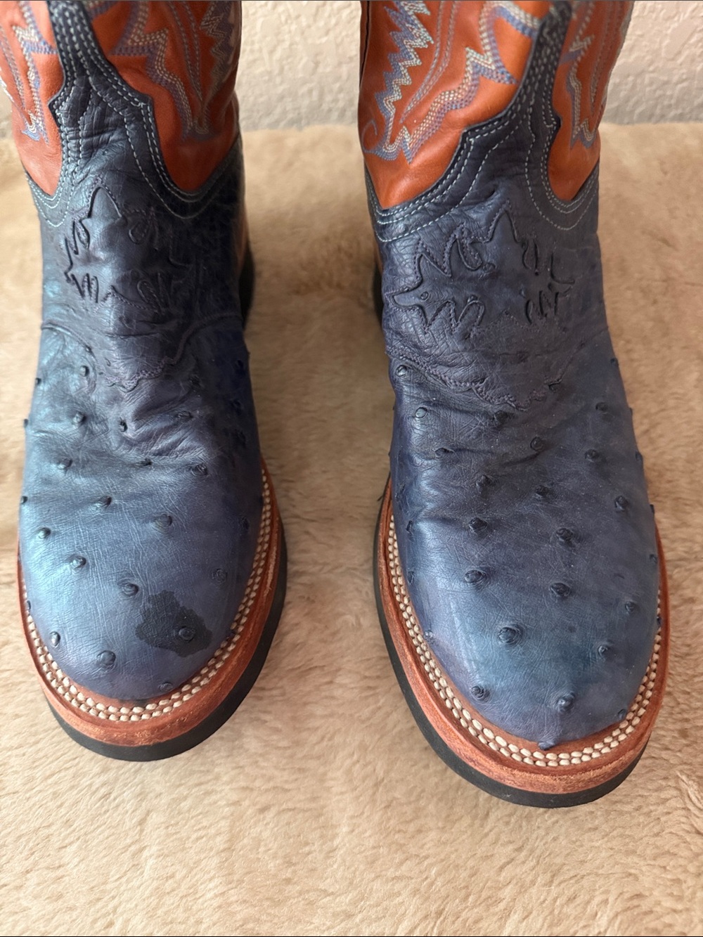 Lucchese western ostrich hide boots 3722 - Picture 2 of 8
